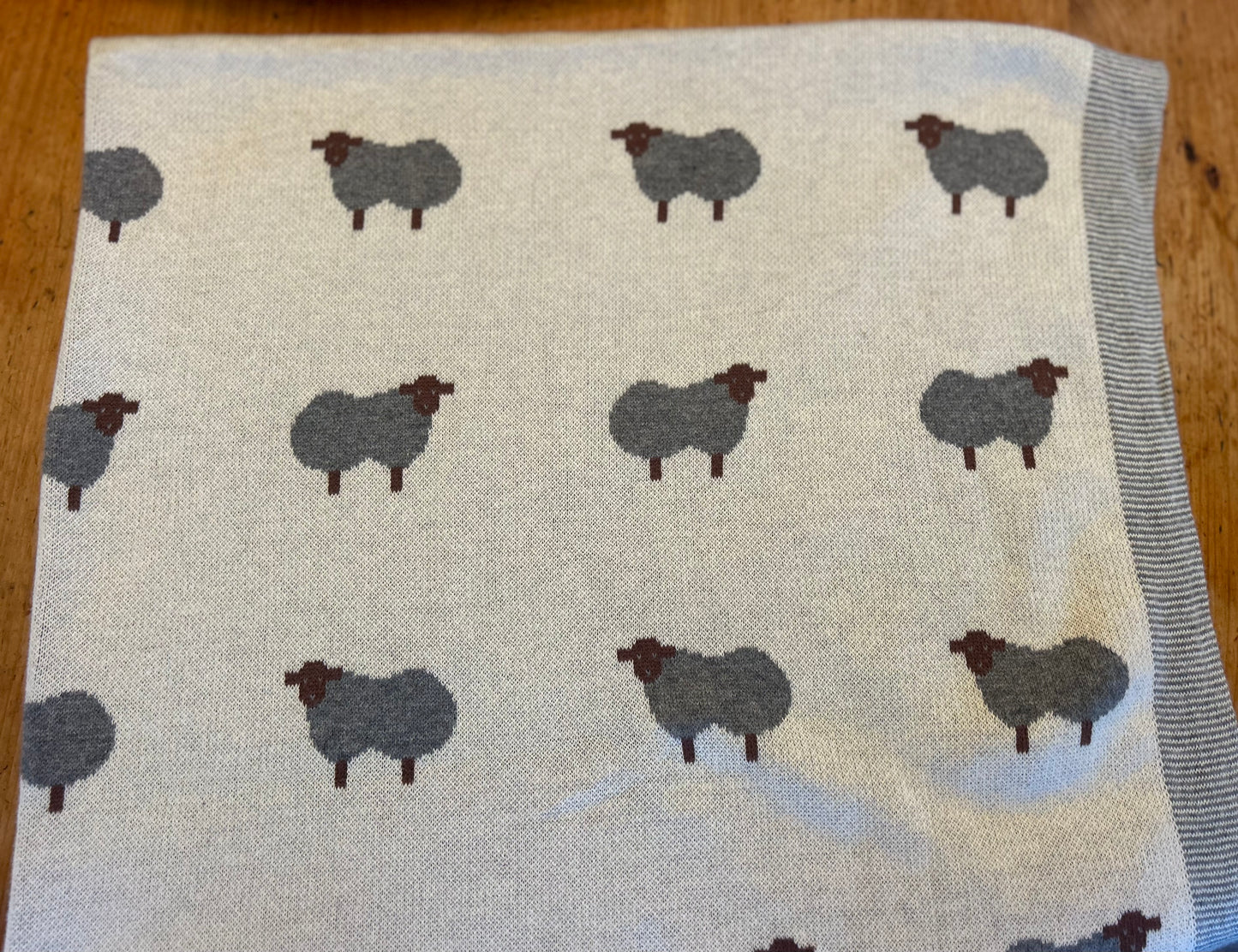 Christmas Neutral Tone Sheep Baby Blanket